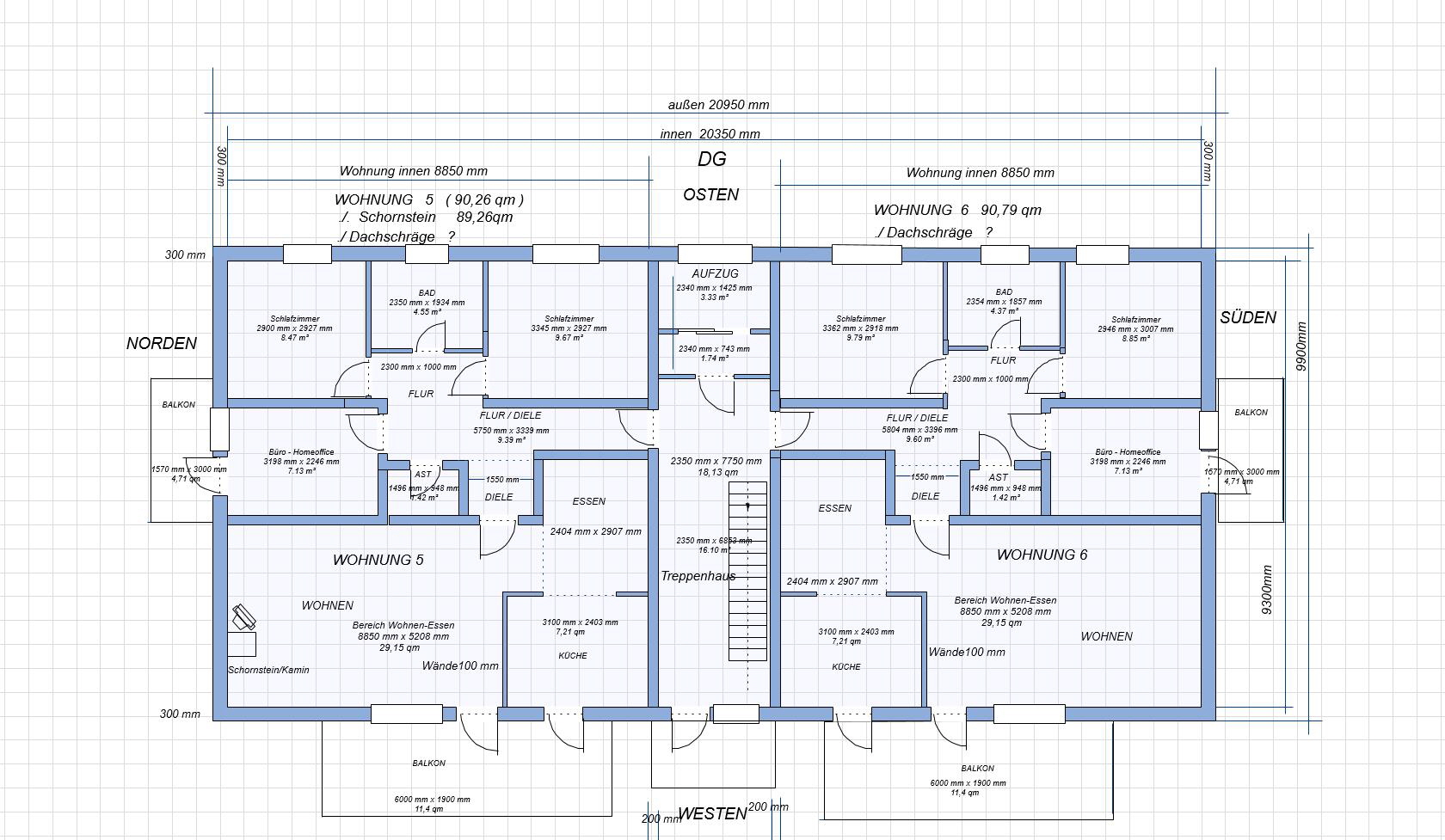 HAUS-2 DACHGESCHOSS WOHNFLÄCHEN